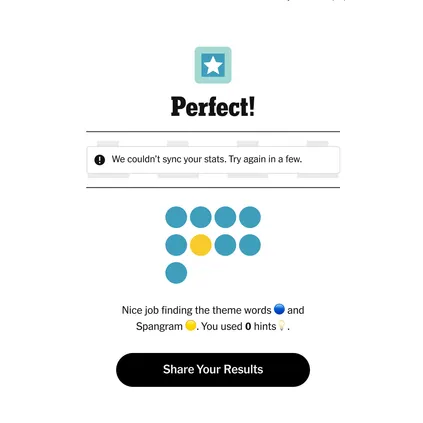 Strands congrats error on statistics display